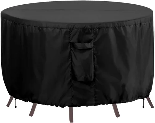 Vista 14 de OutdoorLines Juego de fundas impermeables para muebles de mesa de patio al aire libre, funda rectangular para sofá exterior, resistente a la Negro