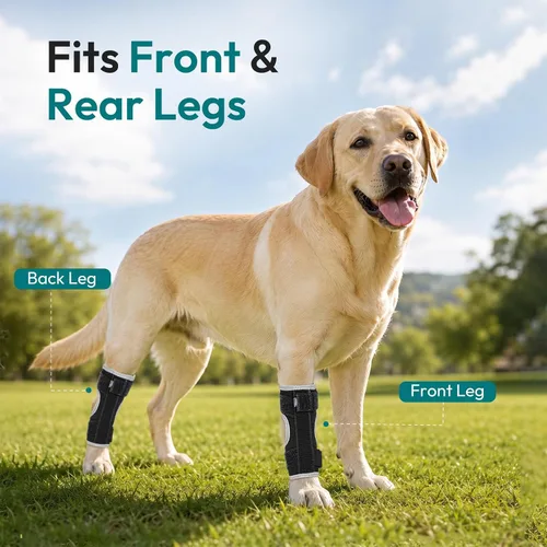Vista 2 de Dog Leg Brace for Hock Joint, Dog Splint Ankle for Arthritis, Sprains S Negro