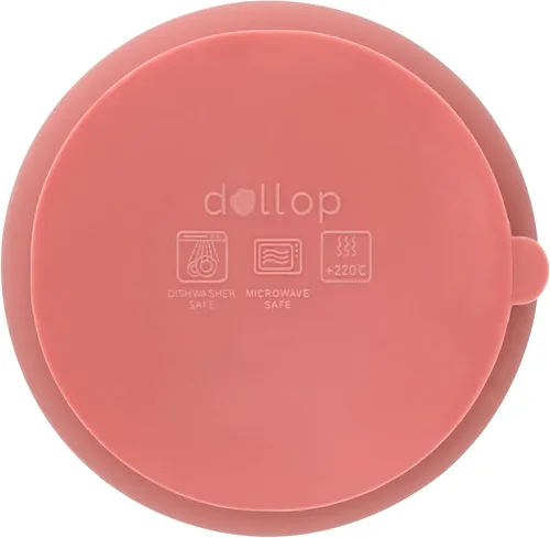 Vista 7 de dollop Tazón de succión de silicona, sin BPA, apto para lavavajillas y microondas (rosa polvoriento)