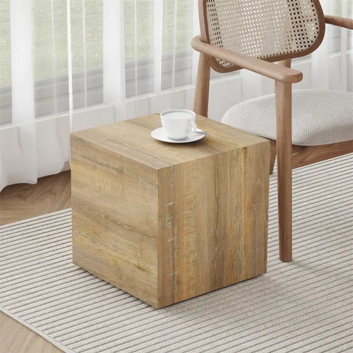 Vista 10 de Mesa auxiliar redonda, de 23.6 pulgadas, moderna mesa auxiliar de tambor de mármol sintético, mesa central redonda para sala de estar, apartamento