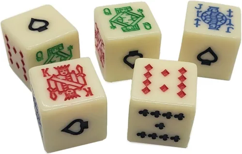 Vista 2 de Liphontcta Cyber-Deals (2) juegos de 5 dados de póquer de 0.630 in (total 10 dados) Features vivid distinguishable colors on 2 sets of 5 squared