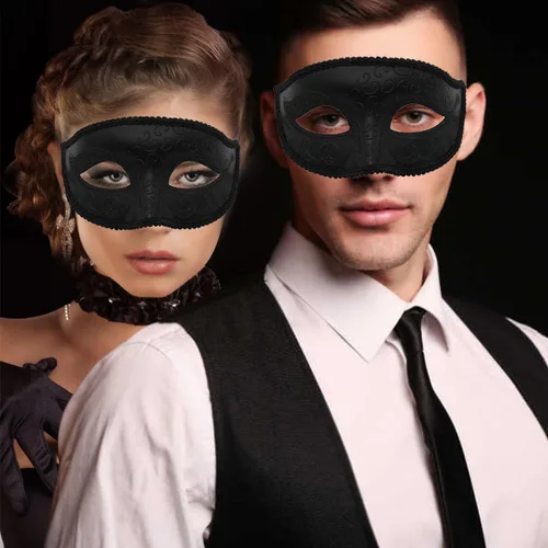 Vista 6 de Máscara veneciana para hombres y parejas, máscara veneciana para Halloween, Mardi Gras, fiesta, baile de graduación