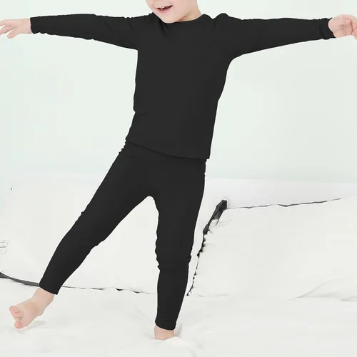 Vista 2 de Zando Conjunto de ropa interior térmica para niños, ropa interior térmica para invierno, pantalones largos cálidos para niños pequeños, ropa