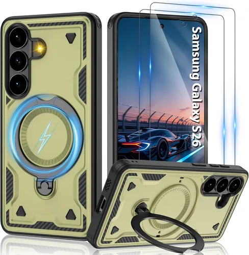 Vista 36 de Gritup fro Funda para Google Pixel 9A, funda protectora magnética de grado militar compatible con Mag-Safe, 2 protectores de pantalla HD, soporte