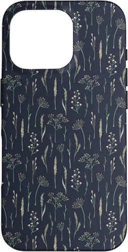 Vista 20 de Funda neutra Boho Dry Wildflower Meadow Botanical (azul marino) para iPhone 16