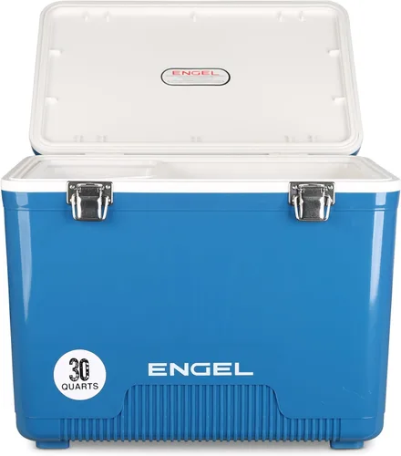 Vista 11 de Engel UC30 30qt a prueba de fugas, hermético, enfriador de caja de secado y caja de almuerzo rígida Azul