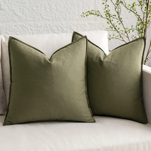 Vista 32 de MIULEE - Paquete de 2 fundas de cojín decorativas de lino, estilo bohemio y moderno, suaves, acento euro, para cama, neutral, fundas de cojín