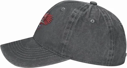Vista 4 de of Hell Skull with Angel Gorra de béisbol unisex para adultos, lavada, ajustable, para actividades de cuatro estaciones, para todo entrenamiento