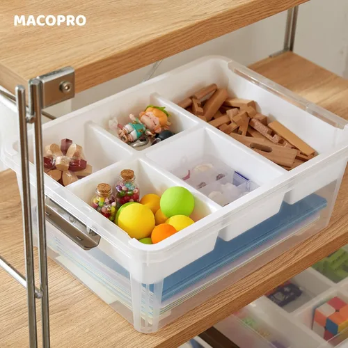Vista 5 de MACOPRO Caja de plástico transparente de 17 cuartos de galón con bandeja