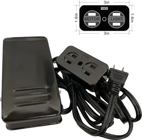 Vista 2 de HimaPro Pedal universal de control de pie W/luz y bloque FC143 del motor para las máquinas de coser caseras