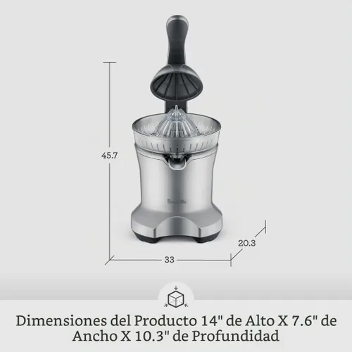 Vista 6 de Breville BCP600SIL, máquina de exprimidor motorizado de prensa de cítricos, plata Easily squeeze fresh citrus juice with an automatic motor and