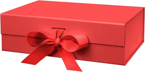 Vista 8 de DaiUni 10.5"X7.5"X3.1" Black Magnetic Gift Box with Lid and Ribbon for Presents