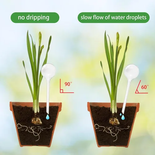 Vista 6 de Gddochn 12 piezas, globos de riego transparentes para plantas, bombillas de riego automático de plástico para jardín, globos de riego automático