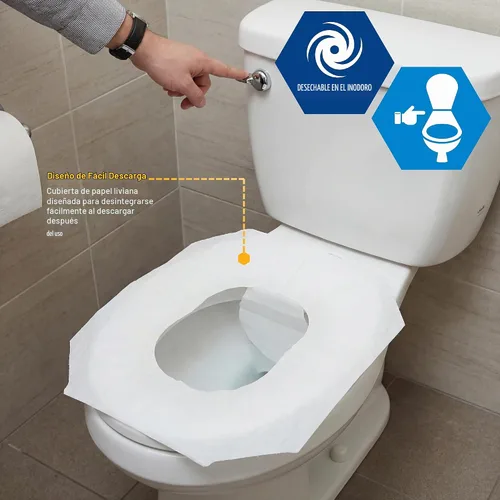 Vista 4 de MED PRIDE Fundas desechables para asiento de inodoro, desechables, seguras para sépticas, 250