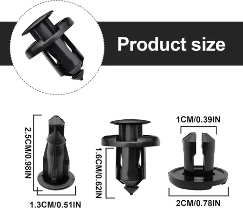 Vista 2 de TOPCNOEM 40 clips para guardabarros de parachoques, kit de tornillos de expansión de clip de guardabarros de 0.394 in compatible con Honda CR-V