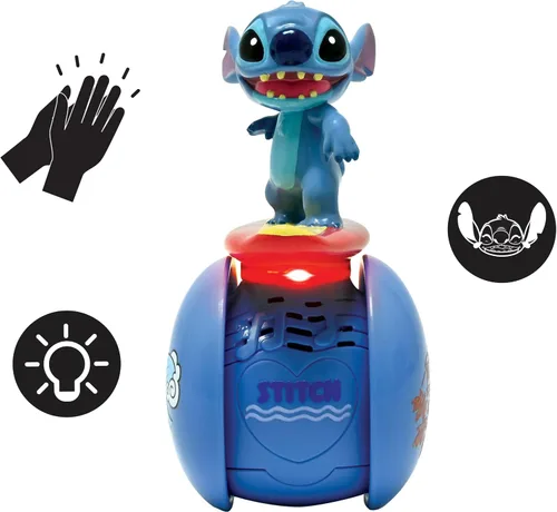 Vista 2 de LEXiBOOK, Disney Stitch, El Robot Interactivo de Surf de Stitch – Auto-Equilibrado, Efectos de Luz y Sonido, Juguetes Portátiles con Sensores