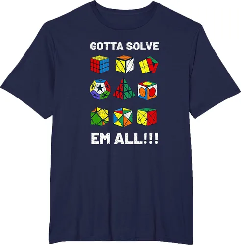 Vista 72 de Competitive Puzzle Cube Gotta Solve Em All Speed Cubing T-Shirt Asphalt Grey