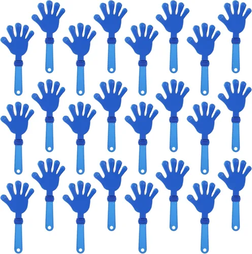 Vista 17 de 24 pinzas de mano amarillas Sunburst de 7.5 pulgadas que hacen ruido, regalos de fiesta, aplausos de plástico, eventos deportivos, felicitaciones