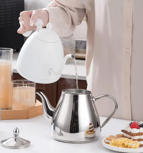 Vista 8 de SANQIAHOME Tetera de acero inoxidable con infusor 1200 ml