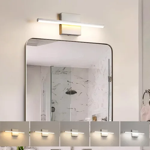 Vista 12 de Lámparas de baño sobre espejo, luz negra de tocador de baño de 12 pulgadas, lámpara LED de pared moderna de 11 W, 3000 K para barra de tocador