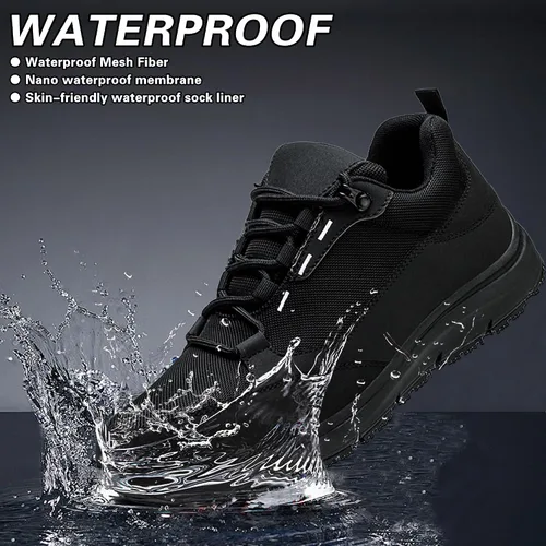 Vista 2 de Steel Toe Shoes for Men Women, Non-Slip Waterproof Work Safety Shoes, Indestructible Puncture-Proof Construction Industrial Shoes, Zapatos