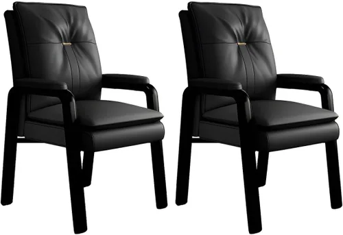 Vista 42 de PU Leather Conference Chair with Fixed Arms High-Back Ergonomic Mahjong Chair Chess Card Room Backrest Computer Chair Long-Term Sitting Mahjong