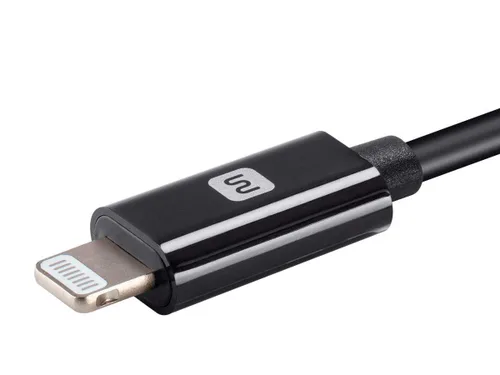 Vista 6 de Monoprice Cable de carga Lightning a USB-C, certificado MFi de Apple, 6 pies, color negro, serie Essential
