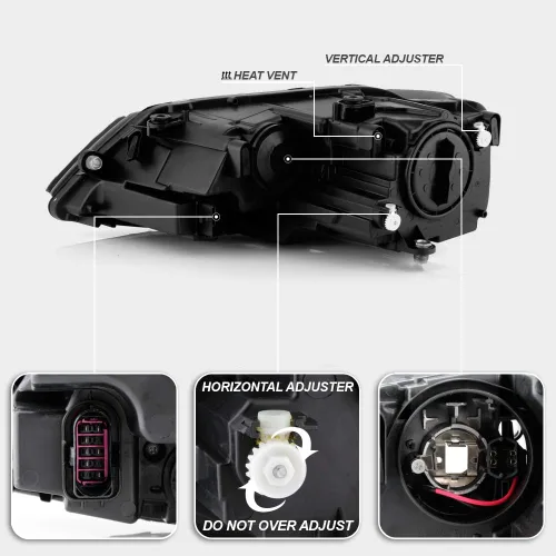 Vista 3 de ACANII - Para [modelo halógeno] 2017-2018 Volkswagen Jetta con LED DRL faro delantero reemplazo lado pasajero