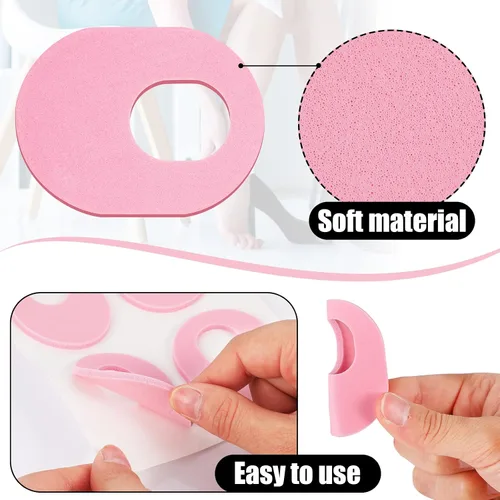 Vista 3 de Nuanchu 72 cojines de espuma suave para callos ovalados, almohadillas de maíz rosadas, autoadhesivas, almohadillas impermeables para el cuidado