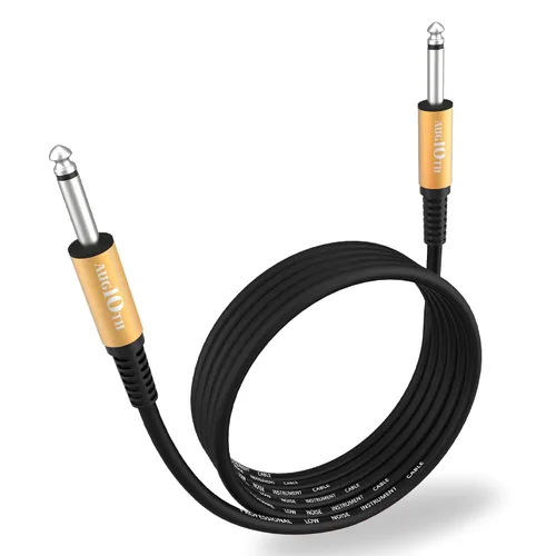 Vista 7 de Cable de guitarra de 3 pies, paquete de 4 colores recto a recto Etapa instrumento eléctrico bajo cable AMP cable 1/4 TS mono enchufe, flexible