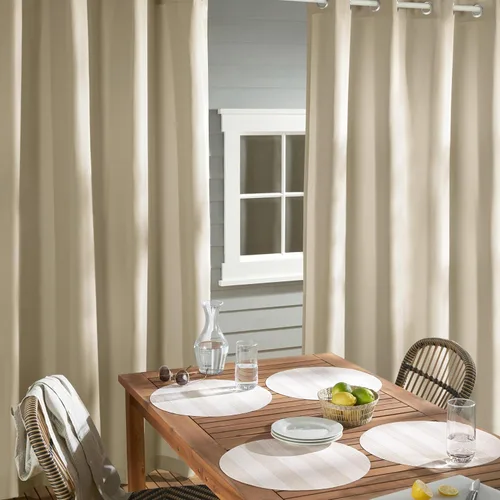 Vista 97 de TOWN & COUNTRY BASICS Cabana Cortinas Sólidas de Peso Pesado para Interiores y Exteriores, Opacidad de Filtrado de Luz con Parte Superior de Ojales