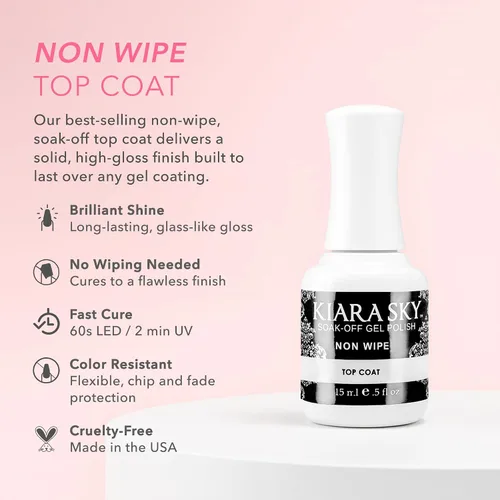 Vista 3 de KIARA SKY Esmalte de uñas de gel LED UV de fácil eliminación, capa superior sin necesidad de limpieza