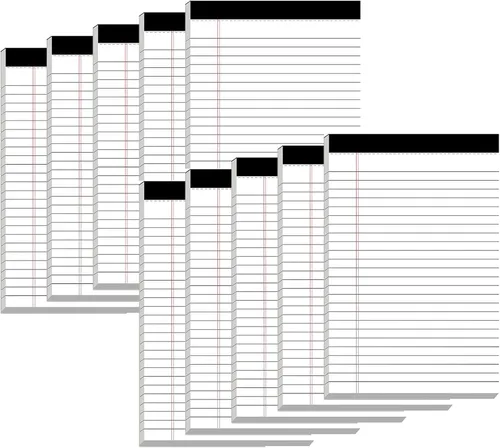 Vista 9 de Nichela Blocs de Notas de 5" x 8" Paquete de 6 Blocs Legales de Rayas Estrechas con Perforaciones 30 Hojas Blocs Pequeños para Escribir Papel