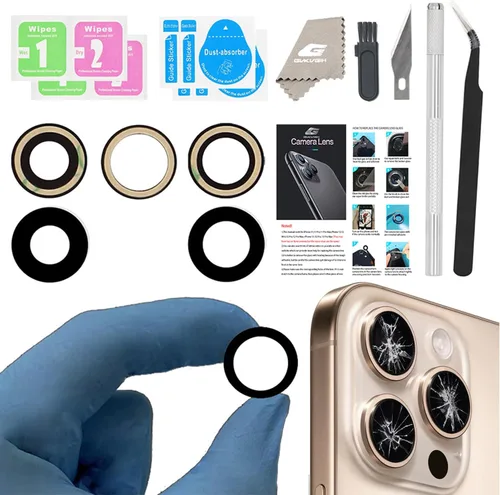 Vista 18 de Reemplazo de lente de vidrio de cámara para iPhone 11, GVKVGIH reemplazo de lente de vidrio de cámara trasera con adhesivo preinstalado, kit