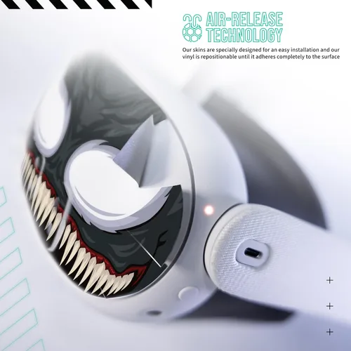 Vista 4 de Kit de adhesivos para la piel fácil de aplicar compatible con Meta Quest 3 - Auriculares Venenous Black VR Accesorios - Cubierta protectora