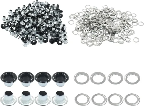 Vista 9 de ZOCCVI Kit de ojales y arandelas de metal, 0.197 in, 200 juegos, bronce