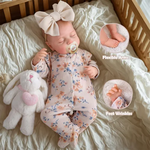 Vista 2 de BABESIDE Muñecas de bebé Reborn – Muñecas recién nacidas realistas de 20 pulgadas, bebé niña real con cuerpo de tela ponderada, juguete de regalo