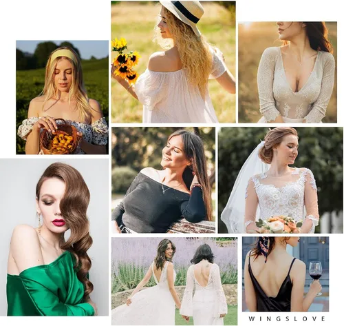 Vista 4 de Wingslove Sujetador sin tirantes para mujer, brasier sin tirantes con aros multidireccionales, brasier sin tirantes, alfombra roja de figura completa