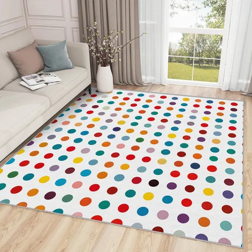 Vista 16 de Alfombra geométrica para habitación de niños, alfombra de 2 x 3, alfombra geométrica, alfombra abstracta futurista neón, alfombra rosa intenso