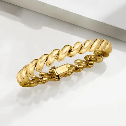 Vista 3 de Ross-Simons Italian 18kt Gold Over Sterling Silver San Marco Bracelet