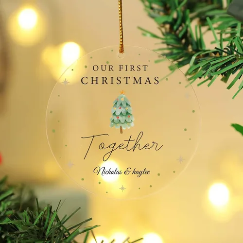 Vista 13 de Adornos de Navidad personalizados, adorno de matrimonio para la primera Navidad 2024, adorno de foto personalizado para mamá, adorno de primera