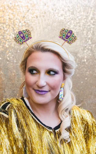 Vista 35 de MOLOCH Diadema de Navidad con lazo de Navidad, diadema de borla roja y verde, diadema de carnaval, disfraz de Navidad, accesorios para el cabello