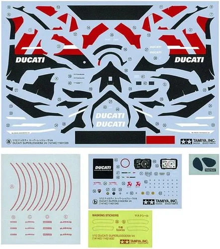 Vista 18 de Tamiya 14140 Ducati Superleggera V4 1:12 Kit de modelo detallado fiel al original de plástico Kit de construcción DIY montaje sin pintar multicolor
