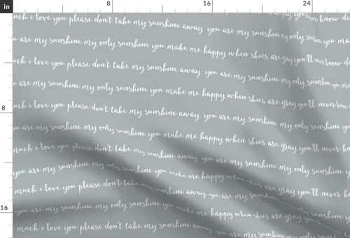 Vista 3 de Spoonflower Tela - You Sunshine Grey Typography Grey Love impreso en tela de gasa Fat Quarter - Vestidos de moda para costura para decoración