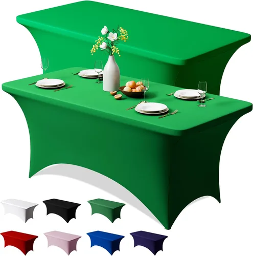 Vista 10 de Trlyc Paquete de 1 mantel rectangular de elastano de 4 pies – 48 x 30 pulgadas, resistente a las arrugas, para bodas, fiestas, banquetes, picnic