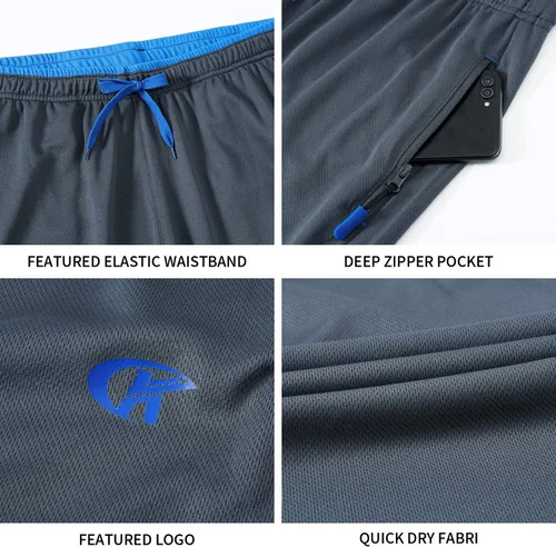 Vista 4 de NEIKU - Pants deportivos de malla con bolsillos para hombre