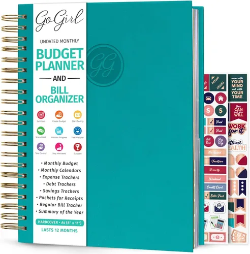 Vista 21 de GoGirl Planificador de presupuesto y organizador mensual de facturas, libro financiero mensual con bolsillos. Cuaderno de seguimiento de gastos