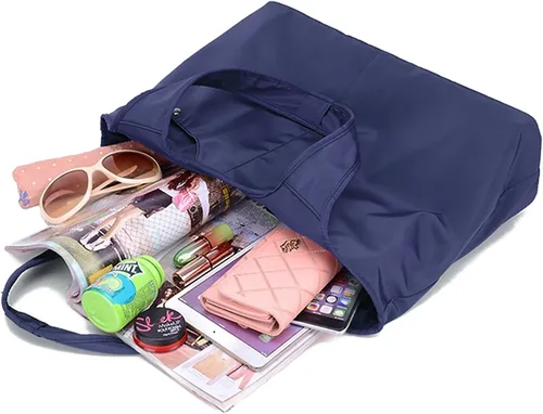 Vista 4 de Bolso de hombro de nylon grande de las mujeres bolso de viaje impermeable bolso de compras multifunción