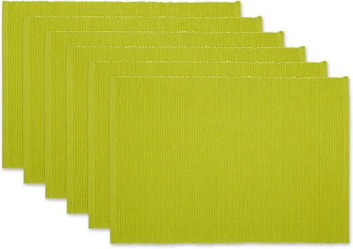 Vista 17 de DII - Juego de manteles individuales (100% algodón, acanalado) para uso diario, 13x19, Aqua, 6 piezas