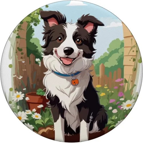 Vista 3 de Cute Border Collie Dog PopSockets Standard PopGrip